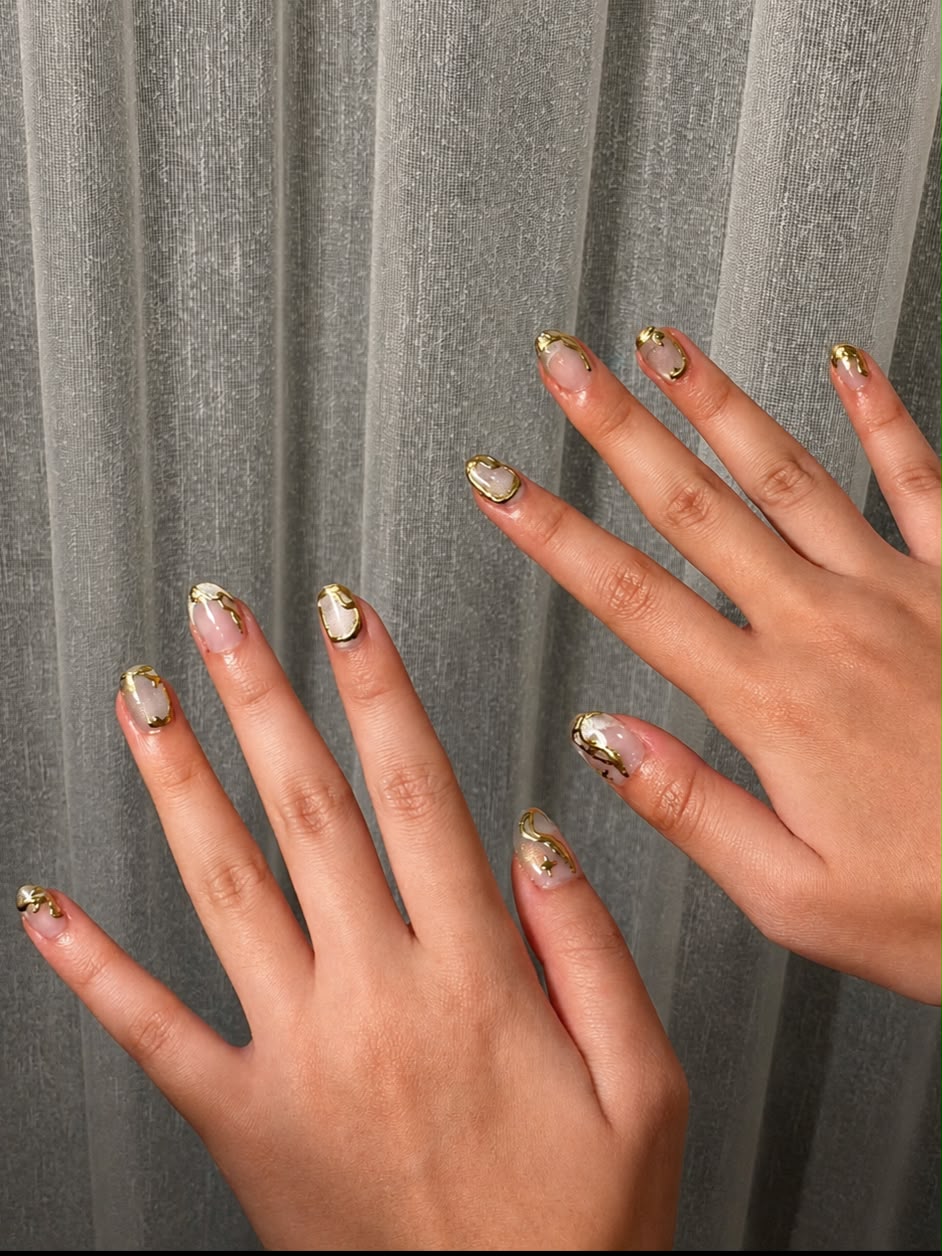 Celestial Abstract Chrome & Sheer Base